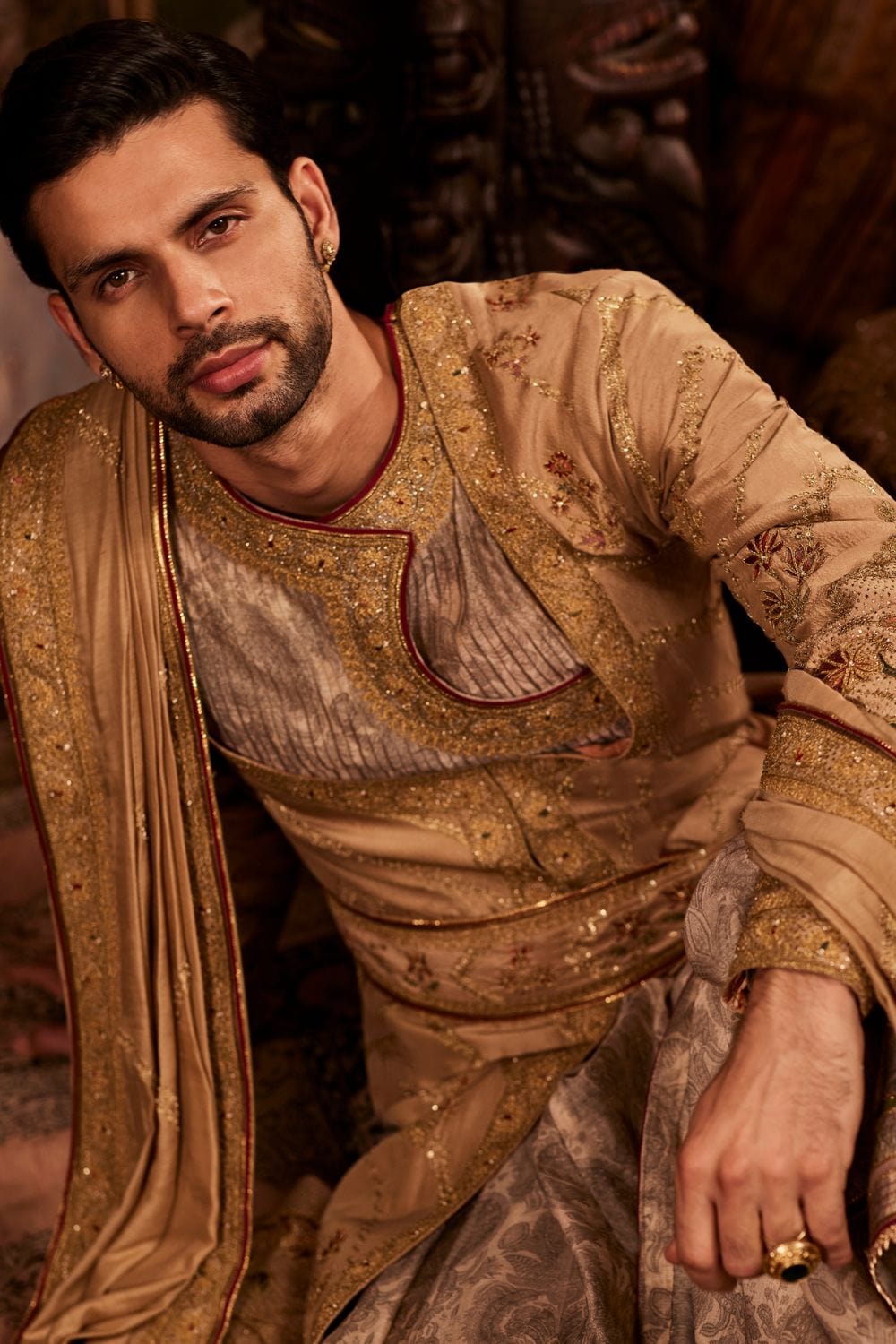 Pale Gold Choga Set