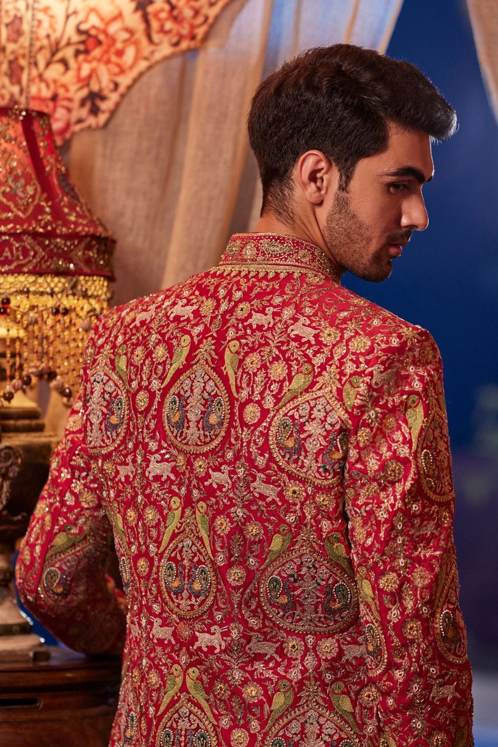 Pomegranate Red Sherwani Set