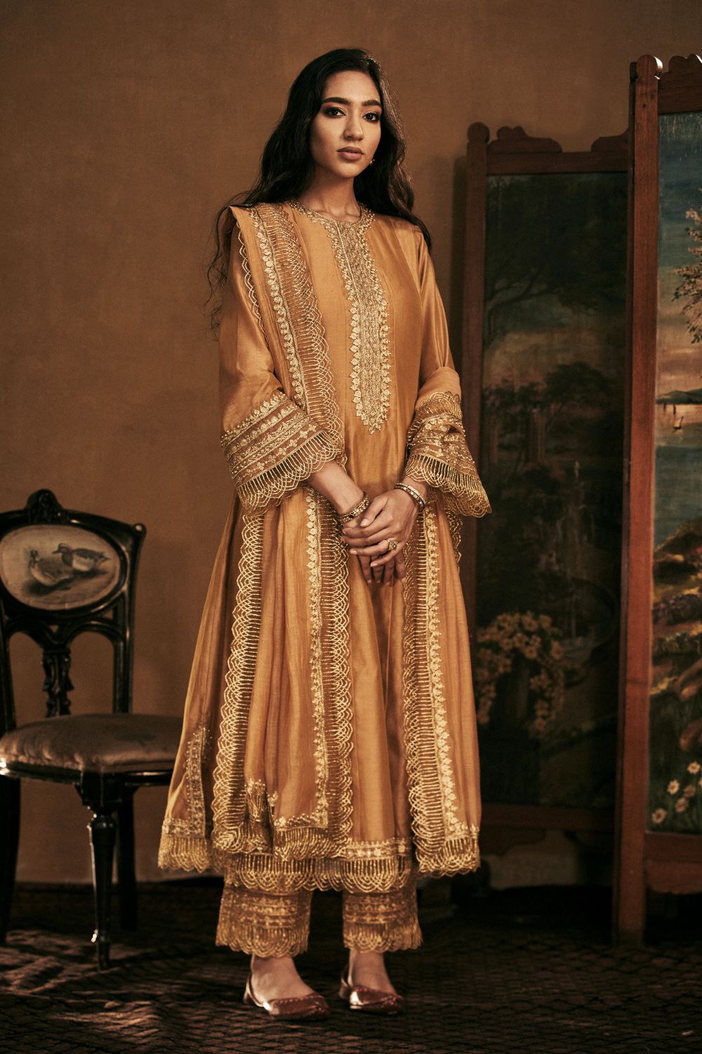 Mustard Kurta and pants set