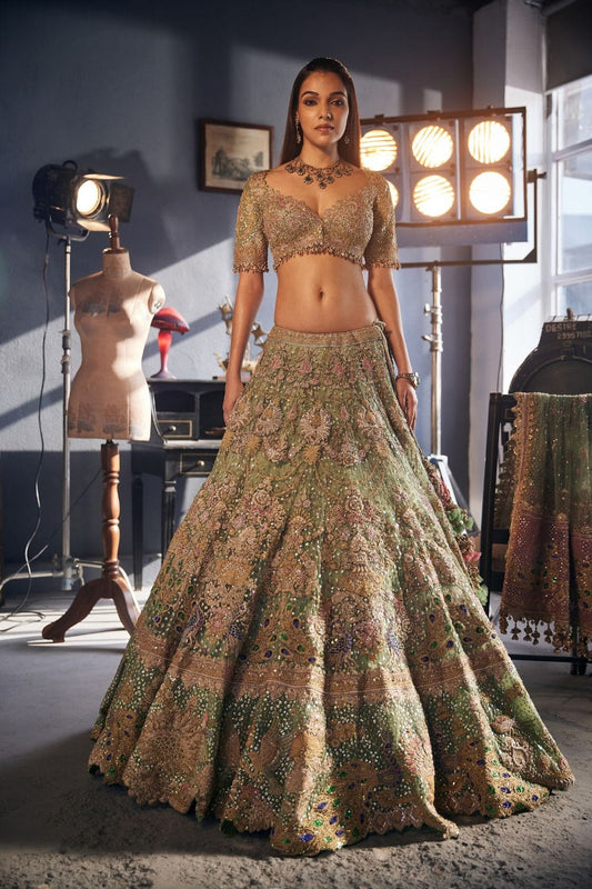 Pistachio green Lehenga Set