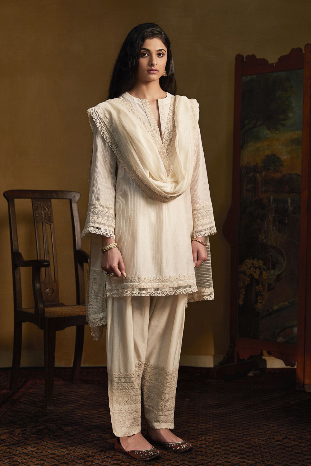 Ivory Kurta and salwar set