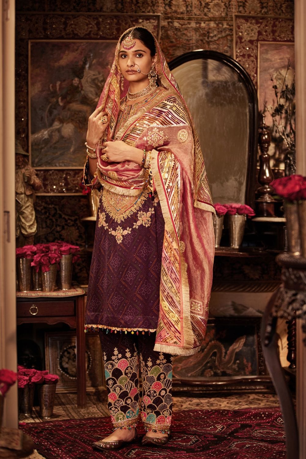 Purple kurta set