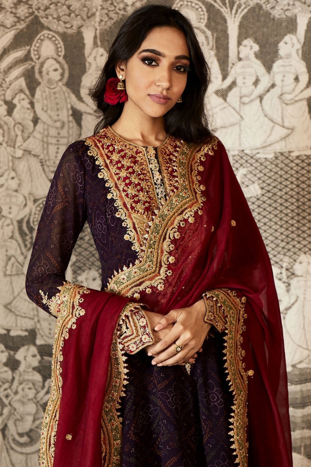 Purple kalidar sharara set