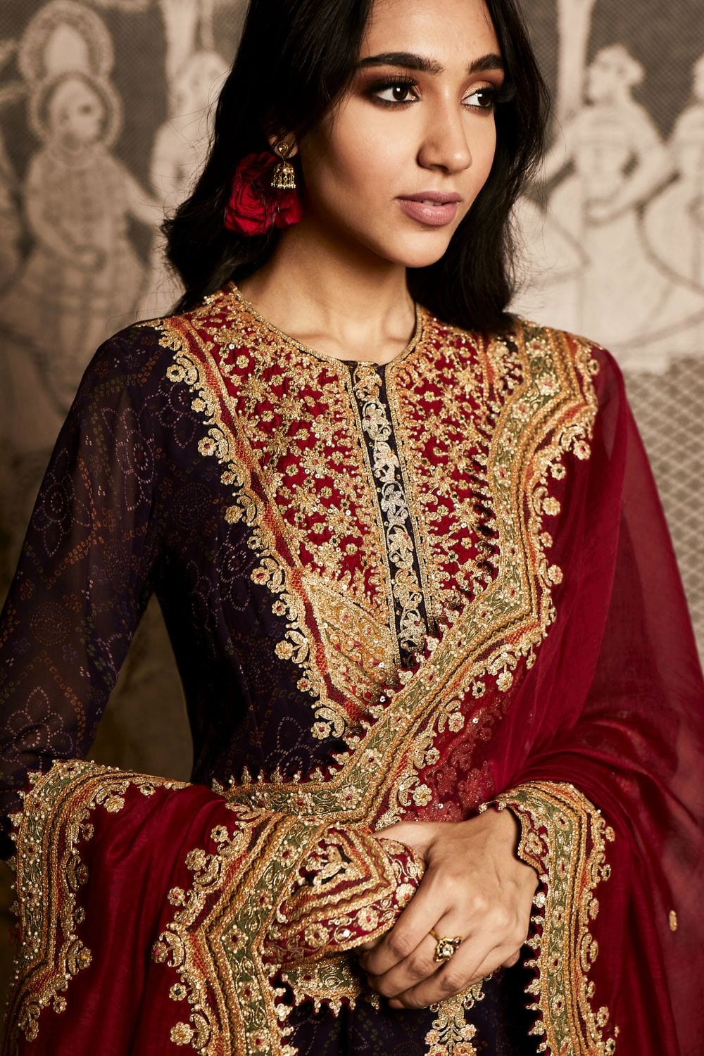 Purple kalidar sharara set