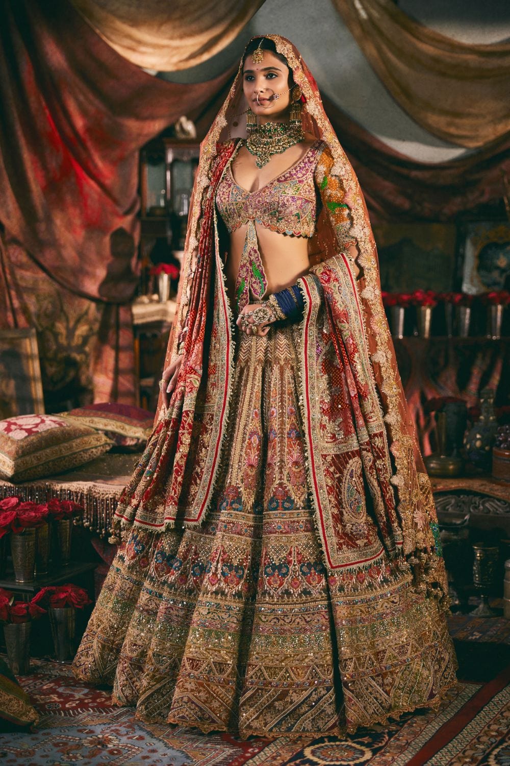 Multi Colour Lehenga set