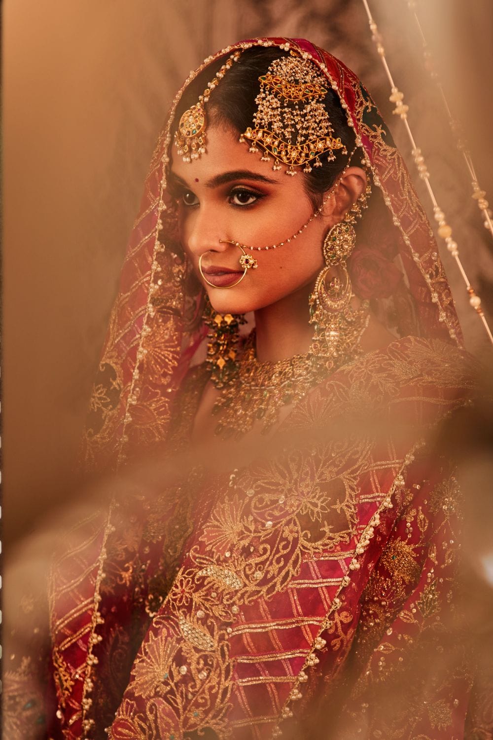Scarlet red Anarkali Set