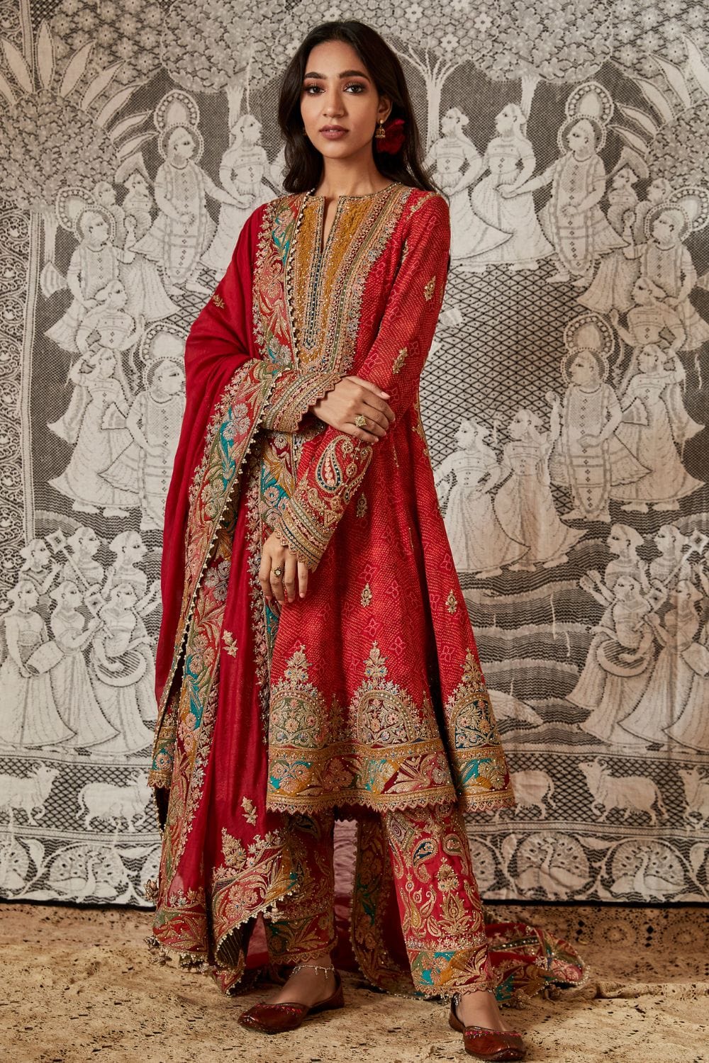 Red kalidar set