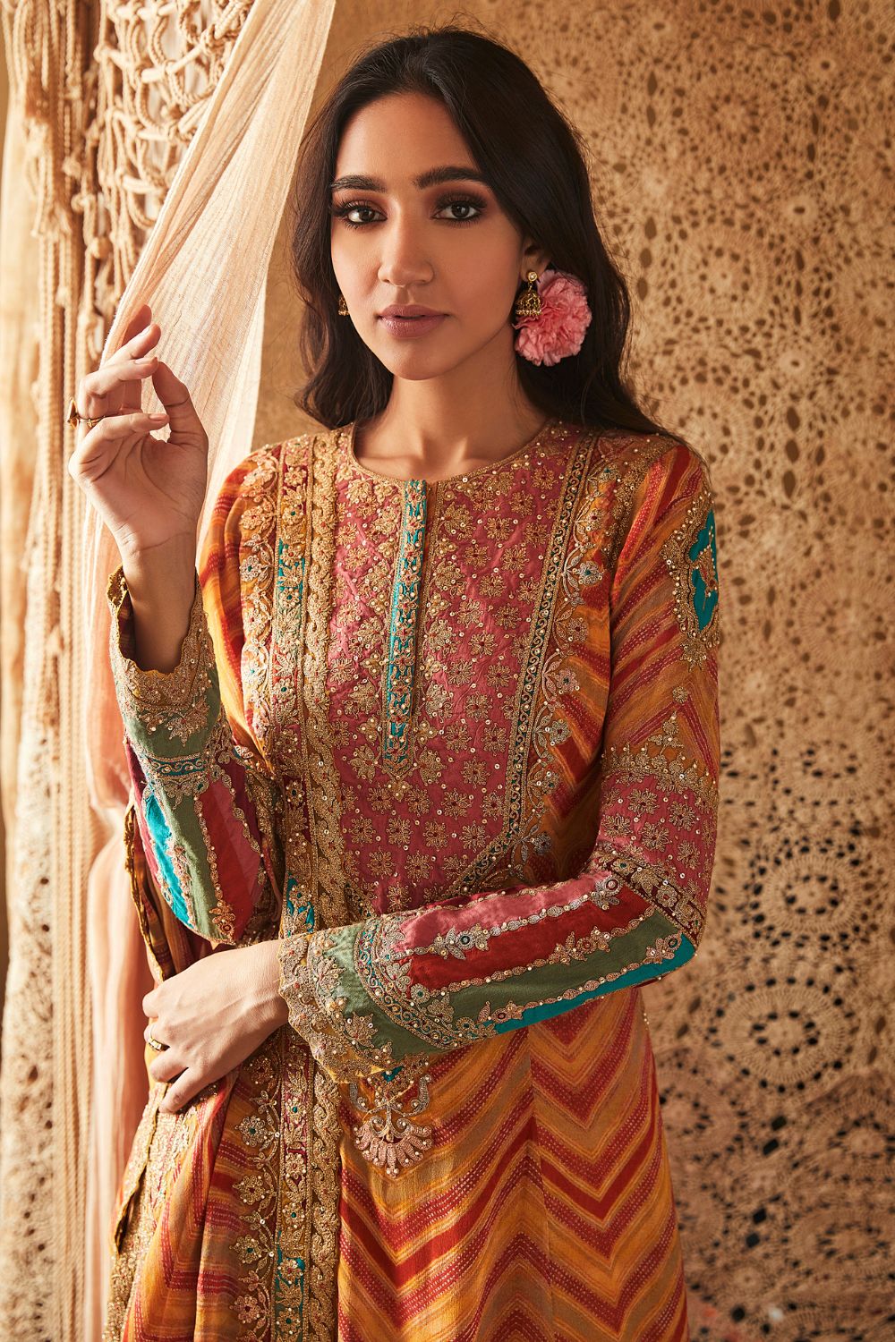 Mustard kurta sharara set