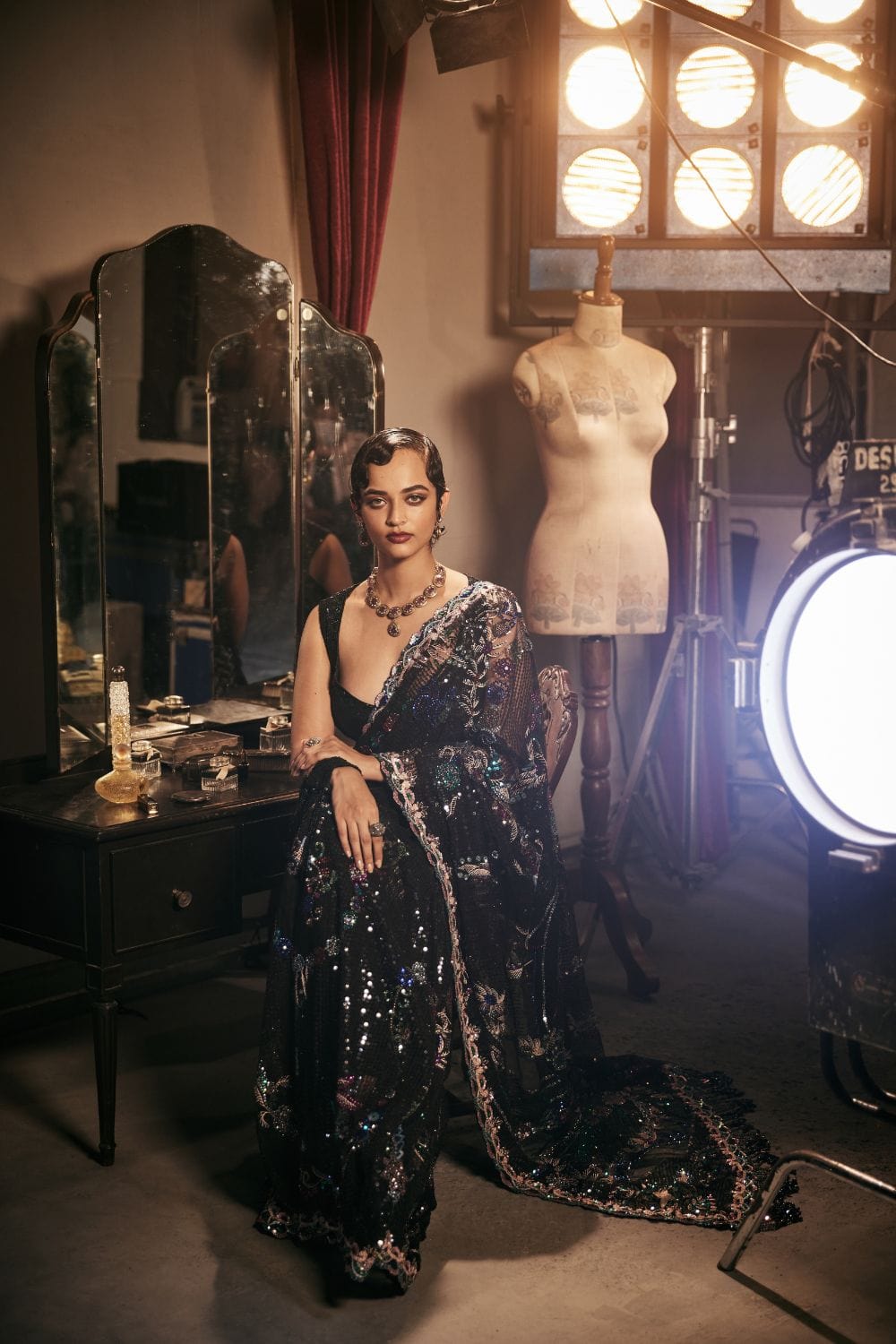 Black Saree Set