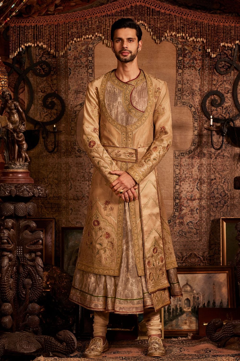 Pale Gold Choga Set