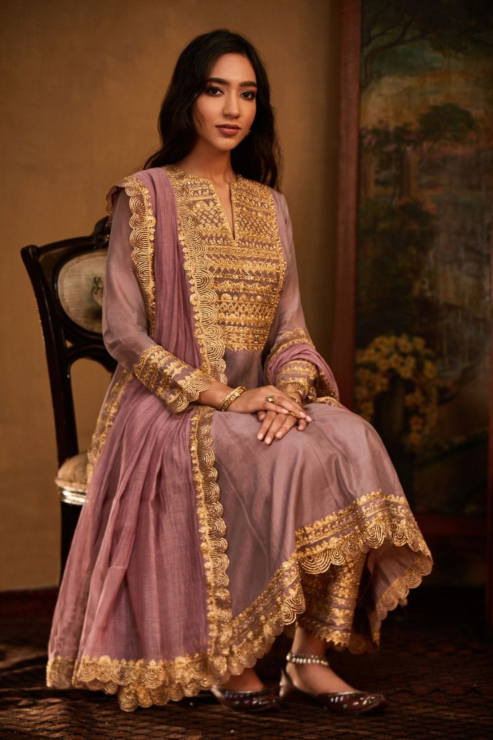 Lilac Kalidar Salwar Set
