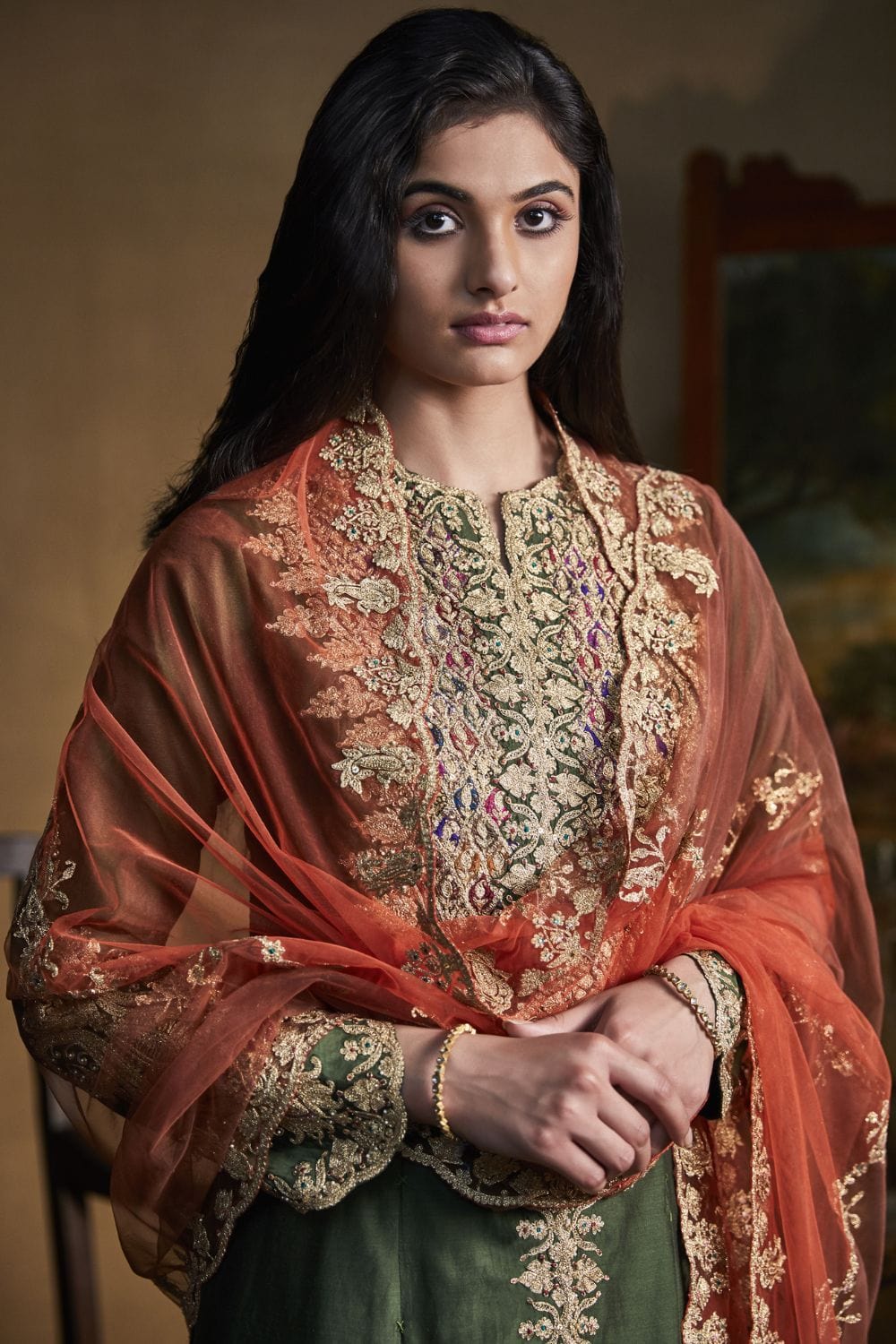 Green Kurta and Sharara set