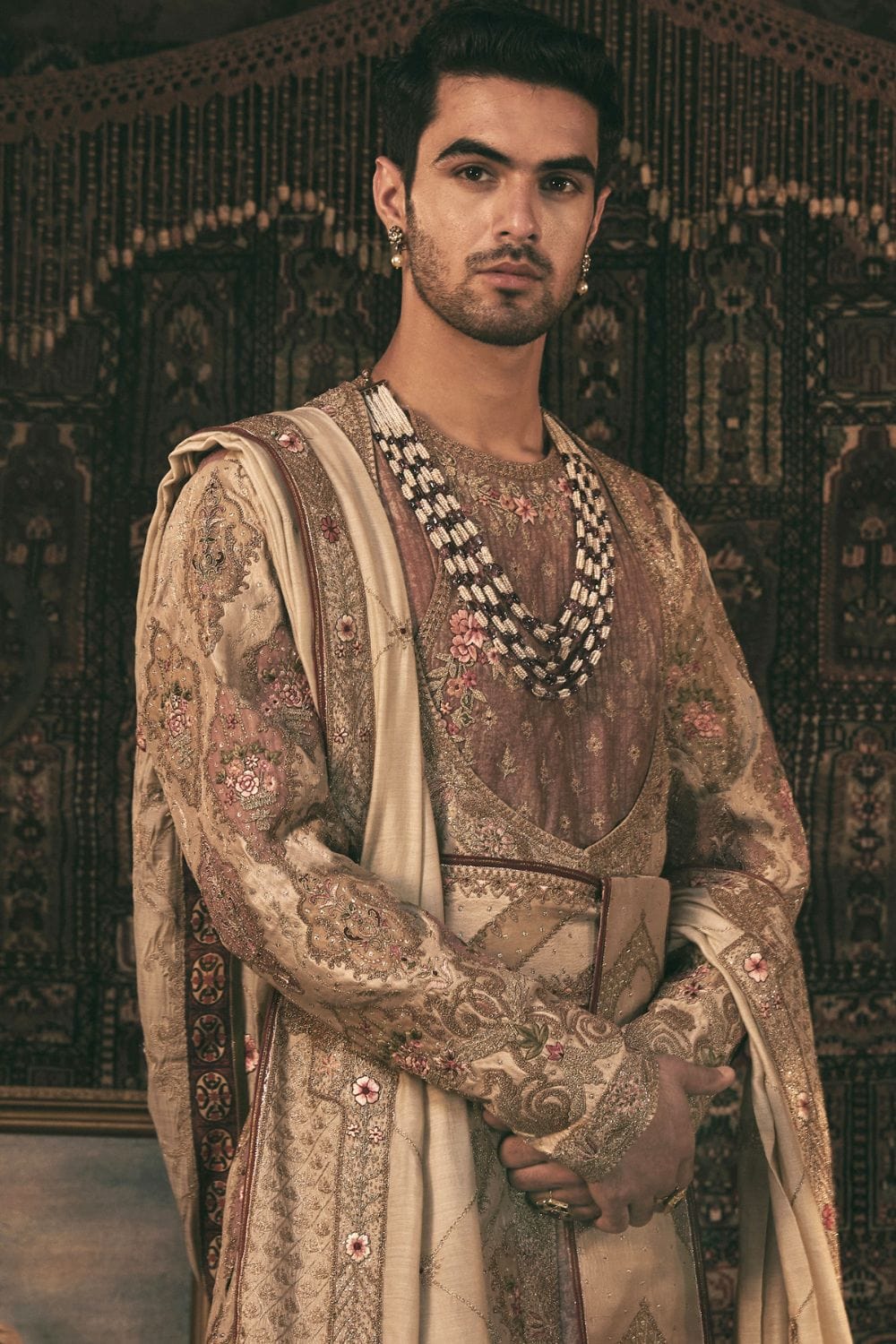 Ivory Silk Choga Set