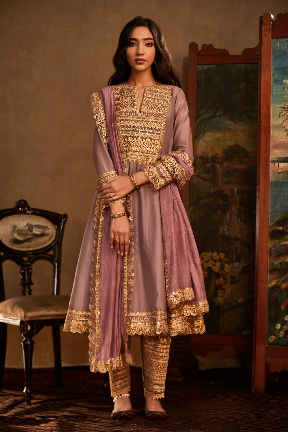 Lilac Kalidar Salwar Set