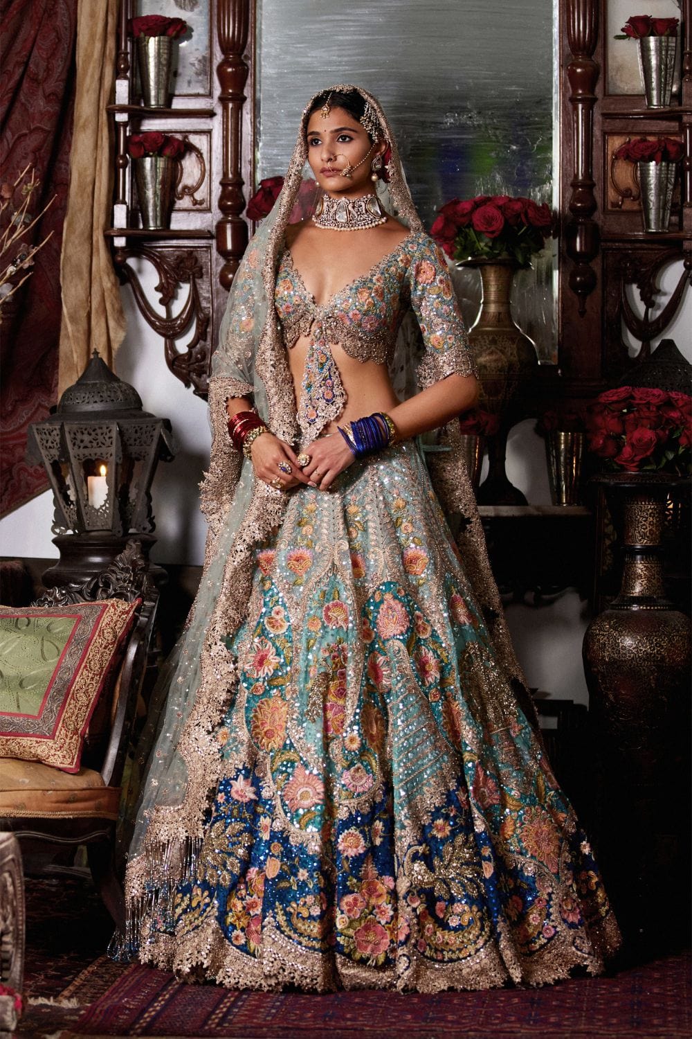 Sapphire Blue Lehenga Set
