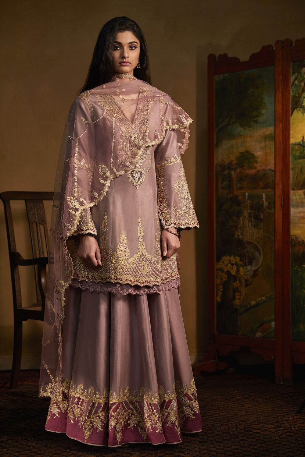 Lilac Kurta and Sharara Set