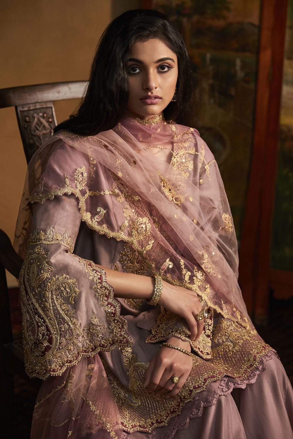 Lilac Kurta and Sharara Set
