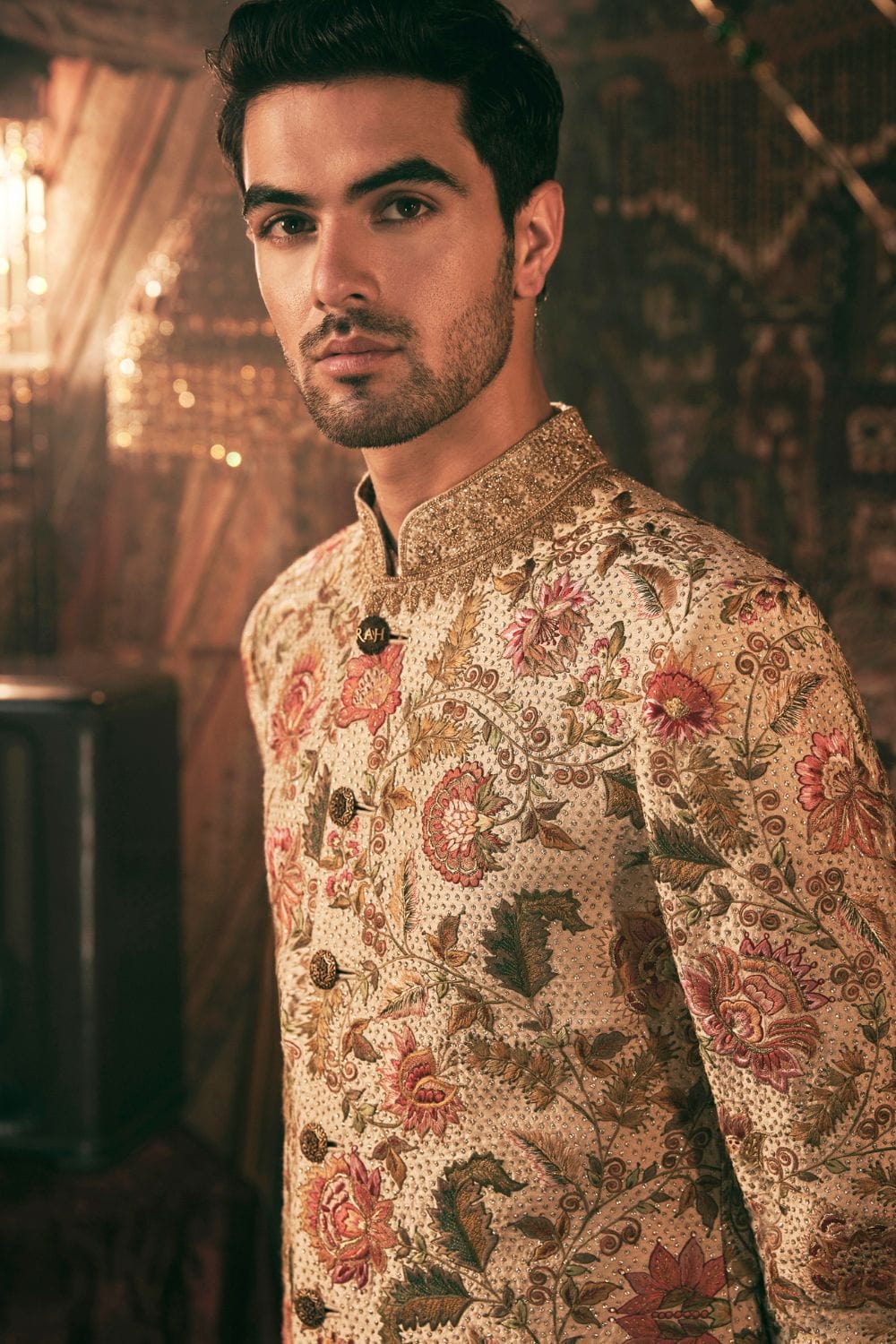 Ivory gold Sherwani Set