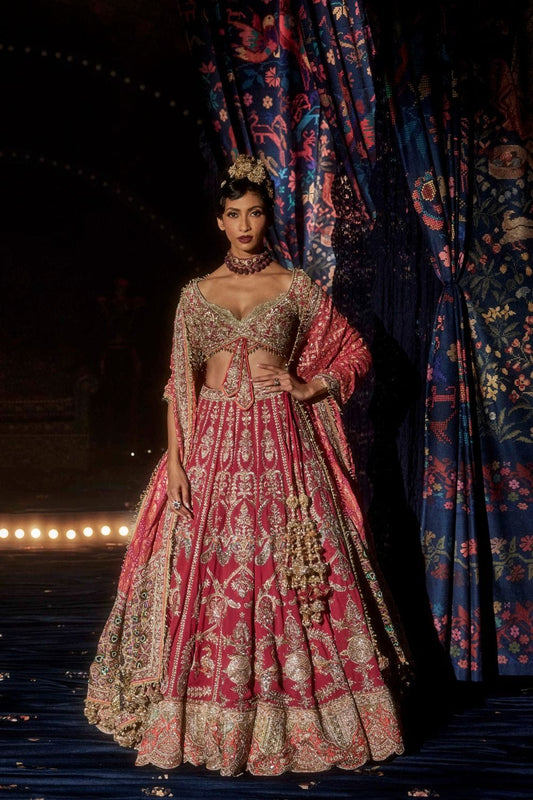 Rani Pink Shikargah Lehenga