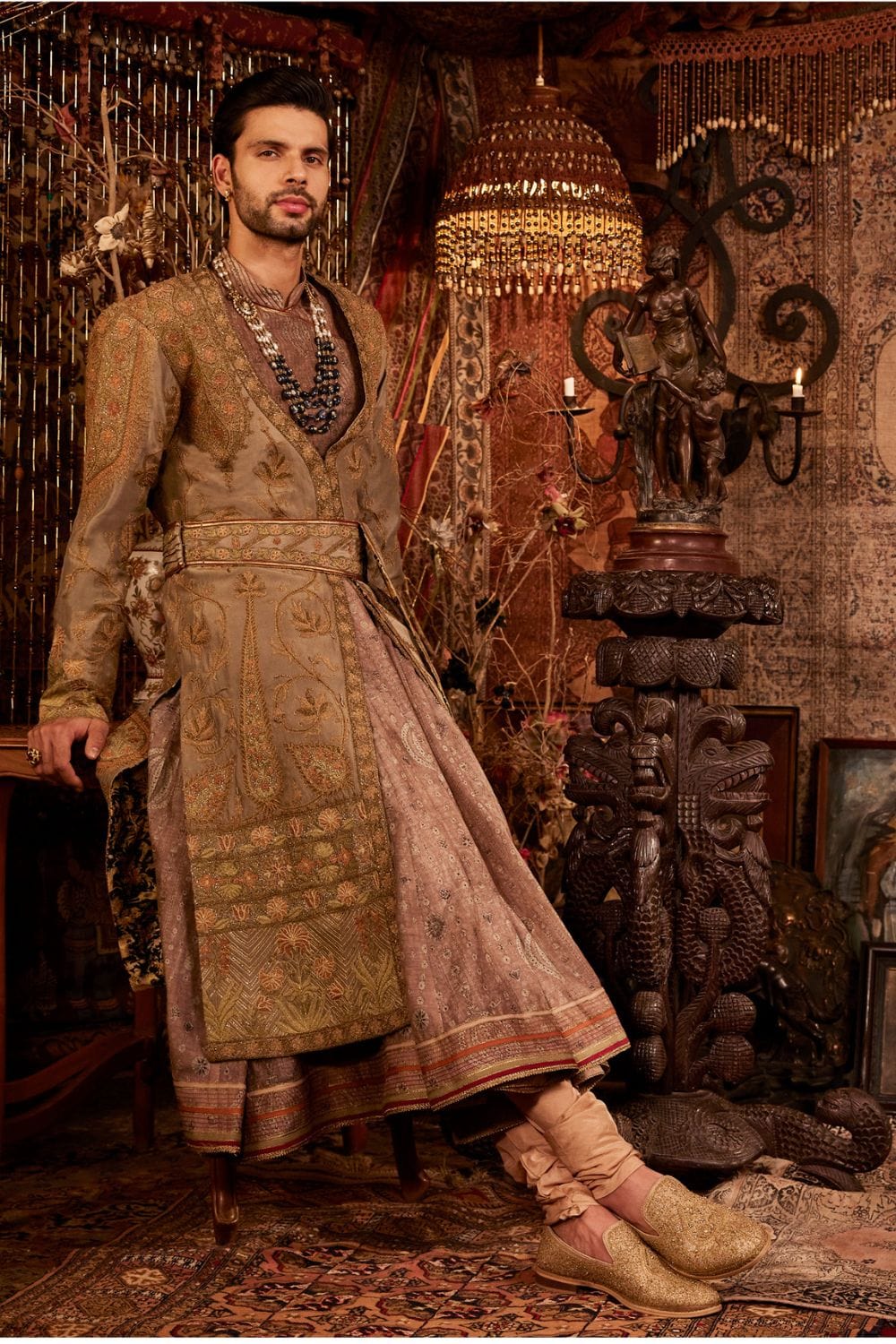 Pale Olive Choga Set