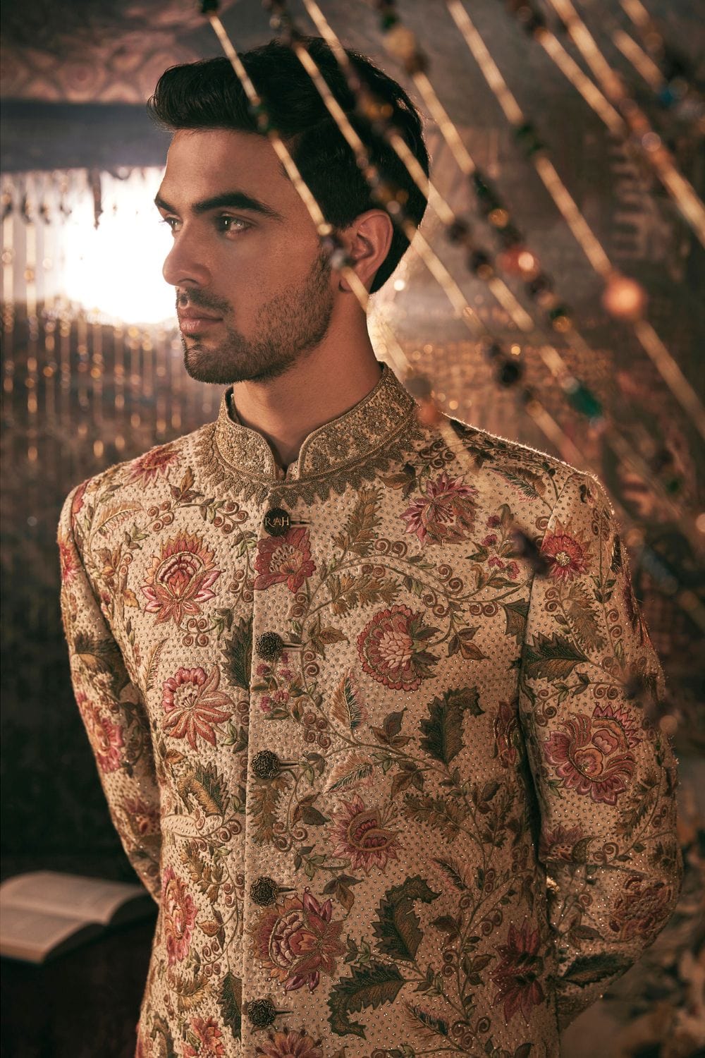 Ivory gold Sherwani Set