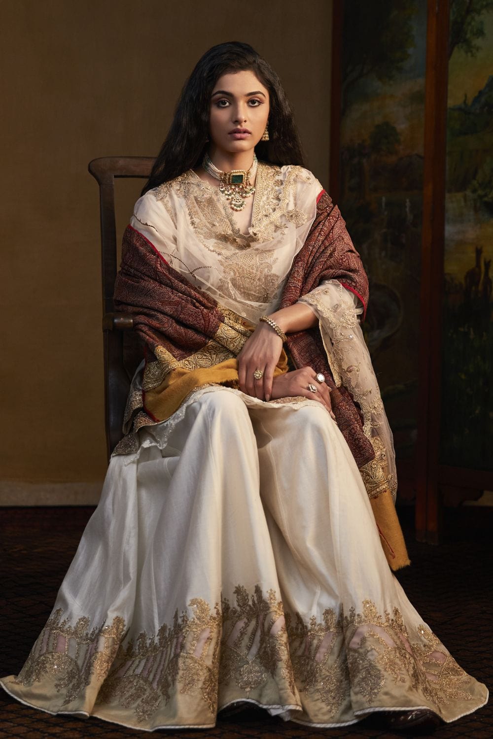 Ivory Kurta and Sharara Set