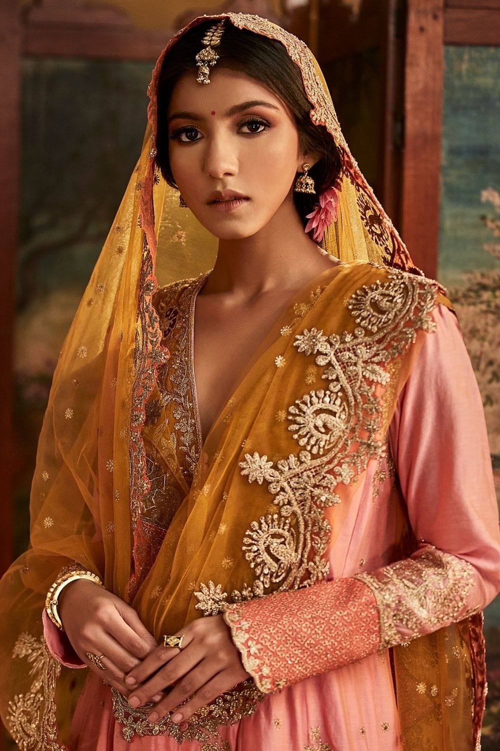 Pink Kalidar and sharara set