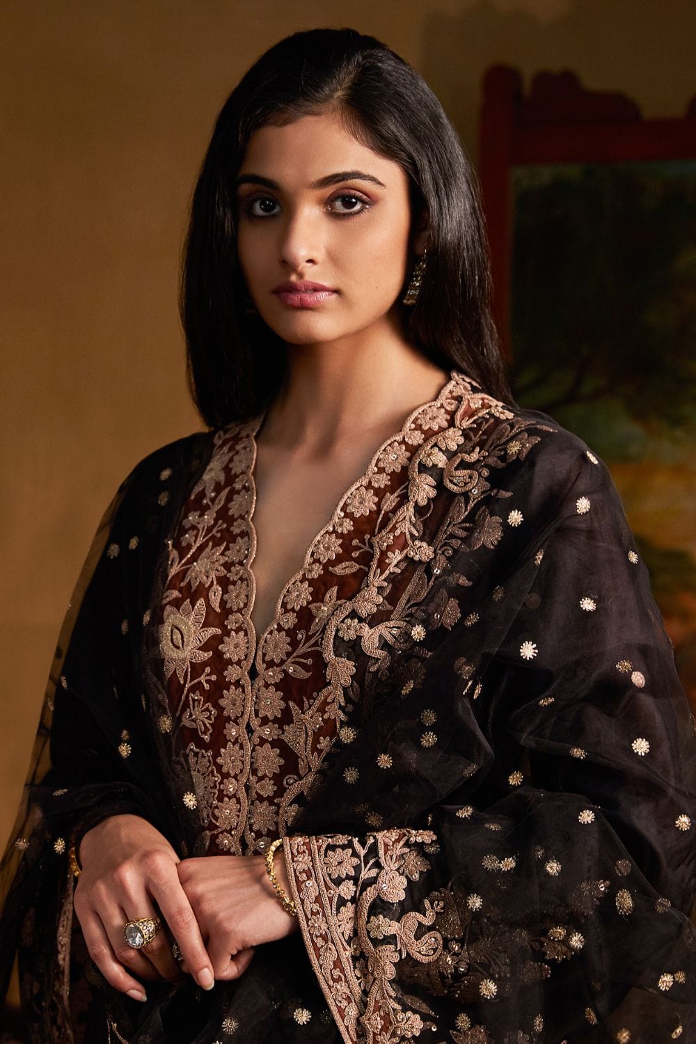Black Kurta and Sharara Set