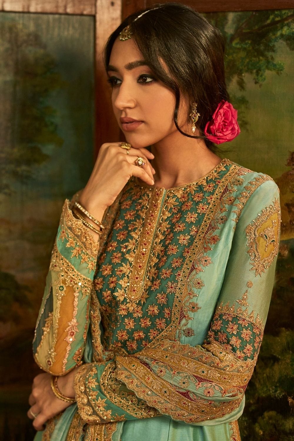 Ice Blue Kalidar and sharara set