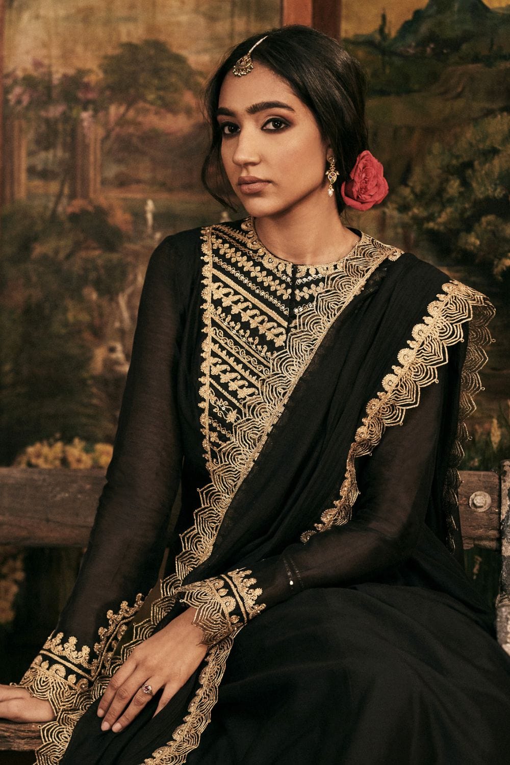Black Kurta and Sharara Set