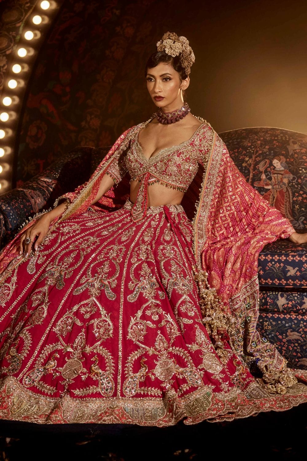 Rani Pink Shikargah Lehenga