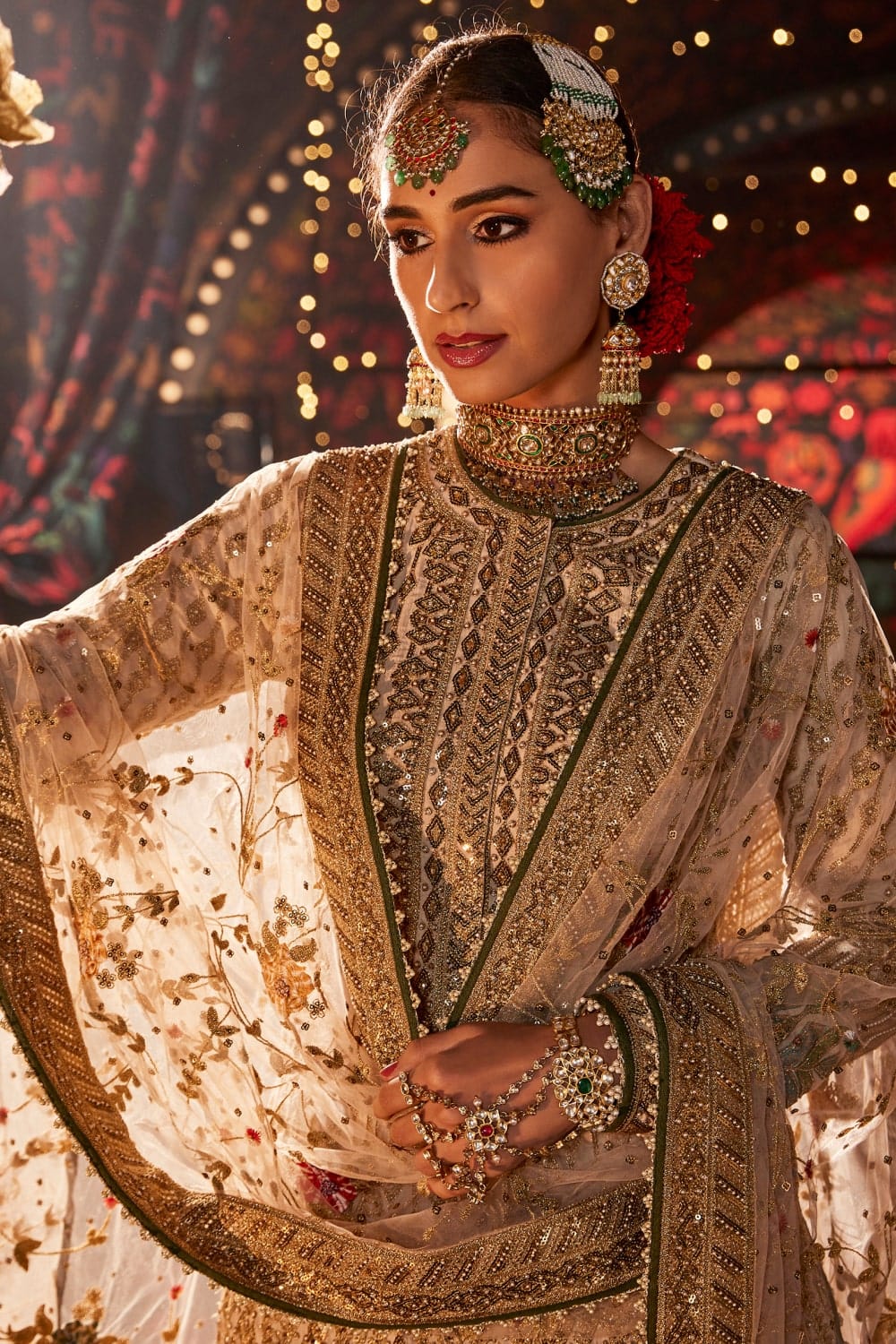 Ivory Sequin Sharara Set