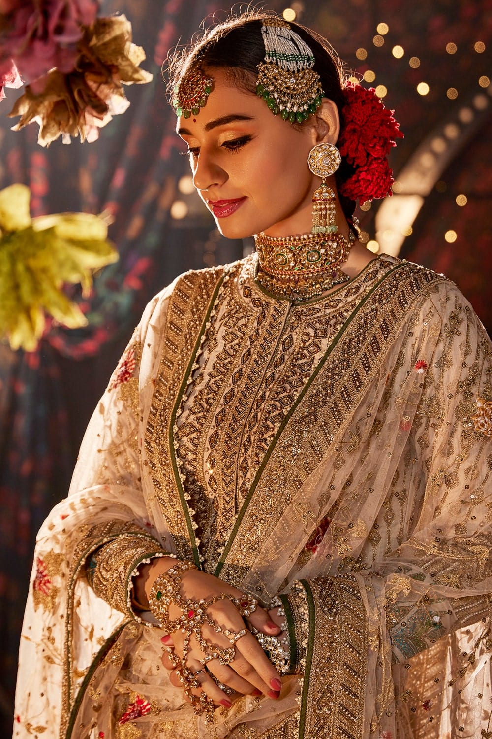 Ivory Sequin Sharara Set