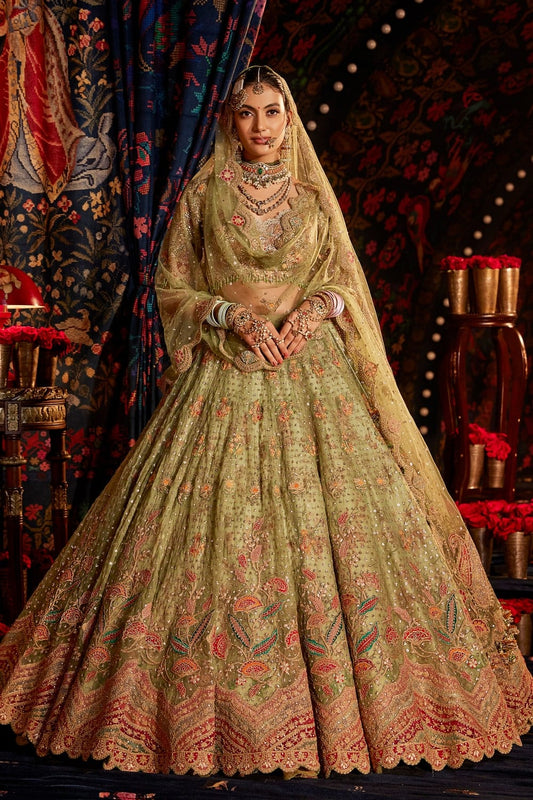 Pistachio Pichhwai Floral Lehenga