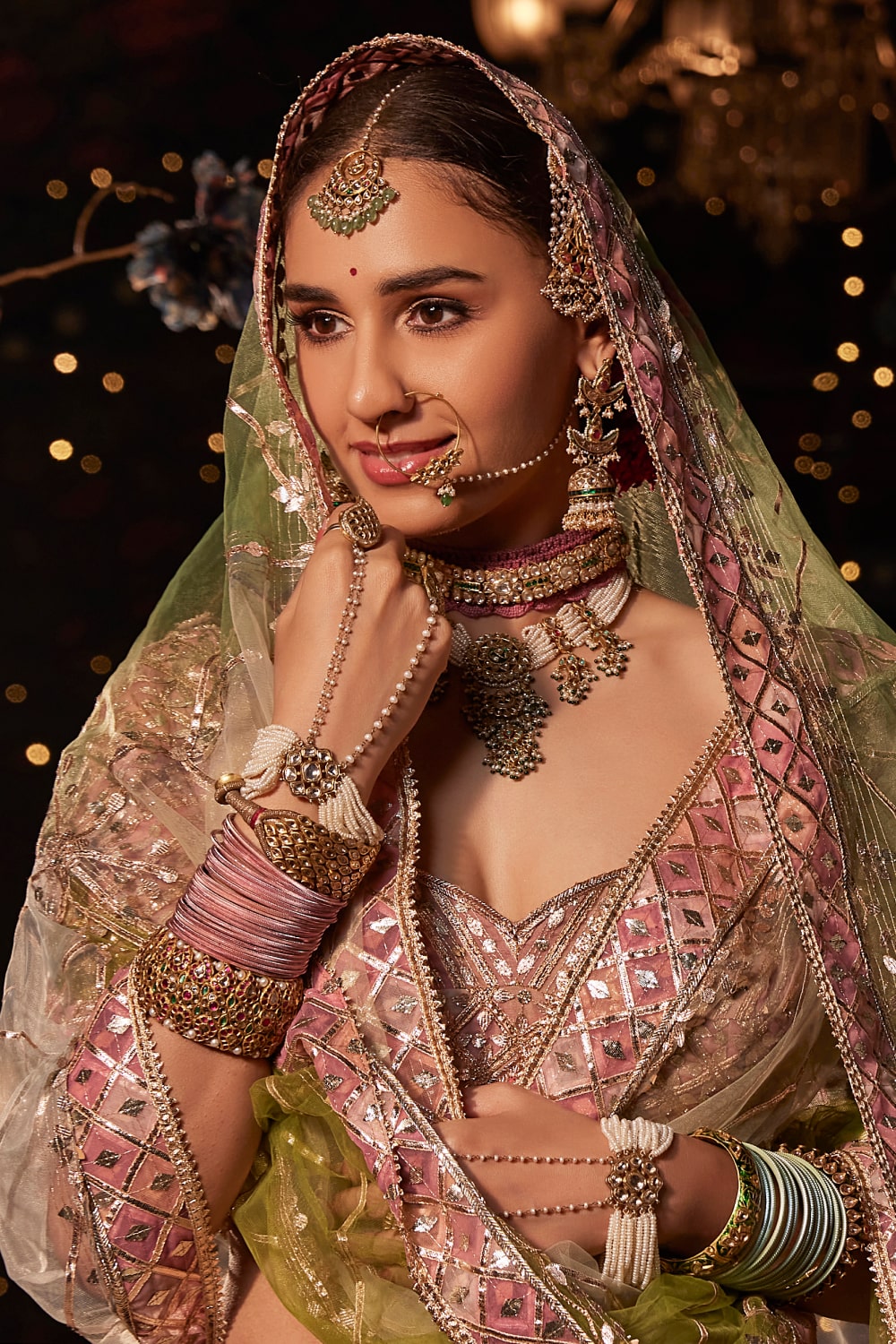 Pale Ice Blue Gota-Patti Lehenga