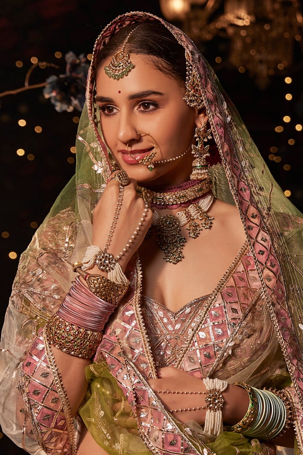 Pale Ice Blue Gota-Patti Lehenga