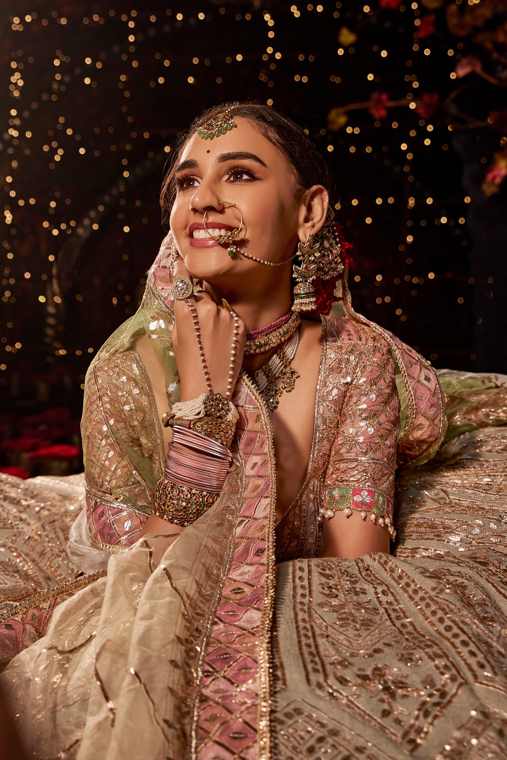 Pale Ice Blue Gota-Patti Lehenga