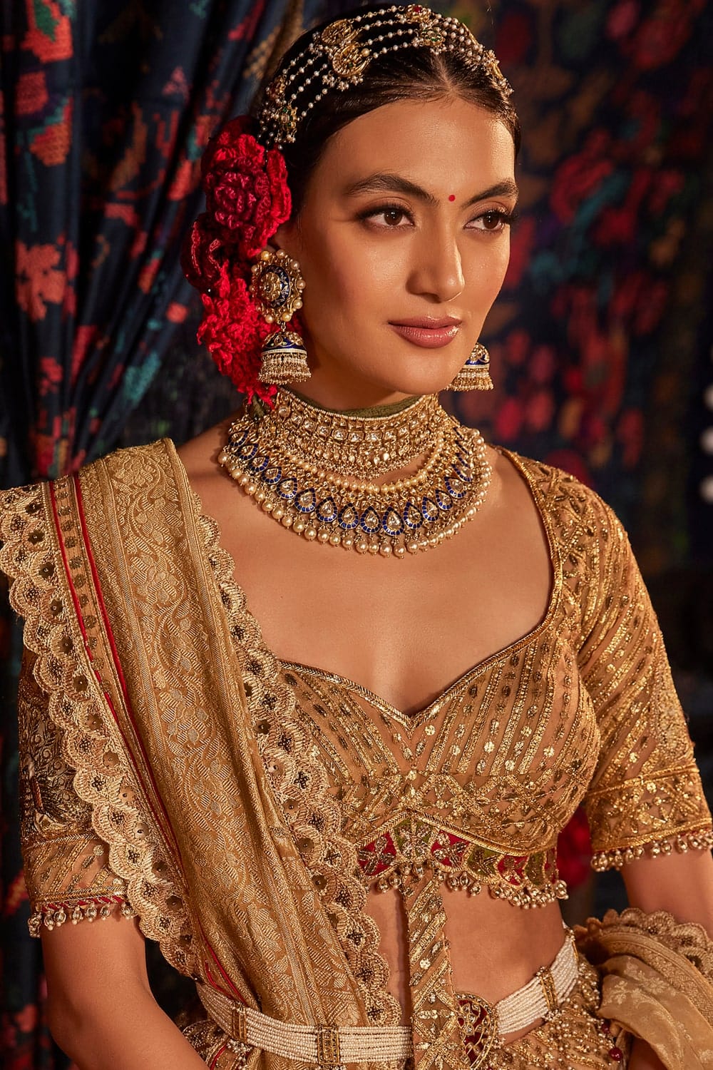 Pale Gold Gota-Patti Lehenga