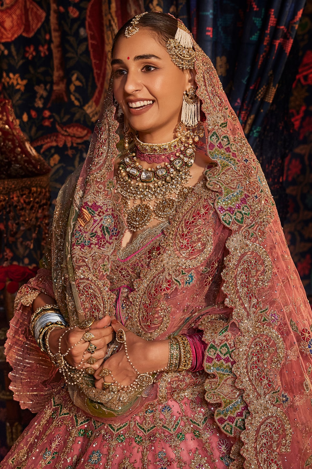 Carnation Pink Trail Lehenga