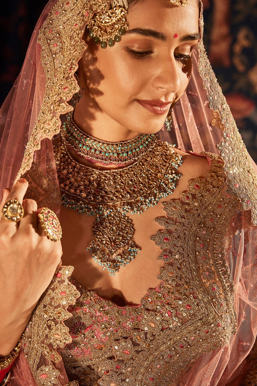 Multi Colour Cutwork Lehenga set