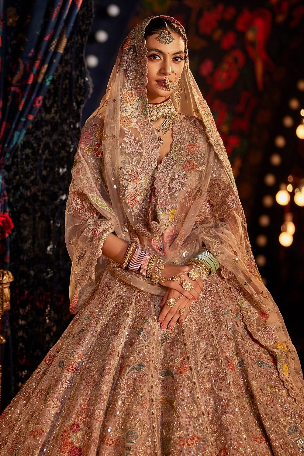 Pale Powder Pink Cornucopia Lehenga Set