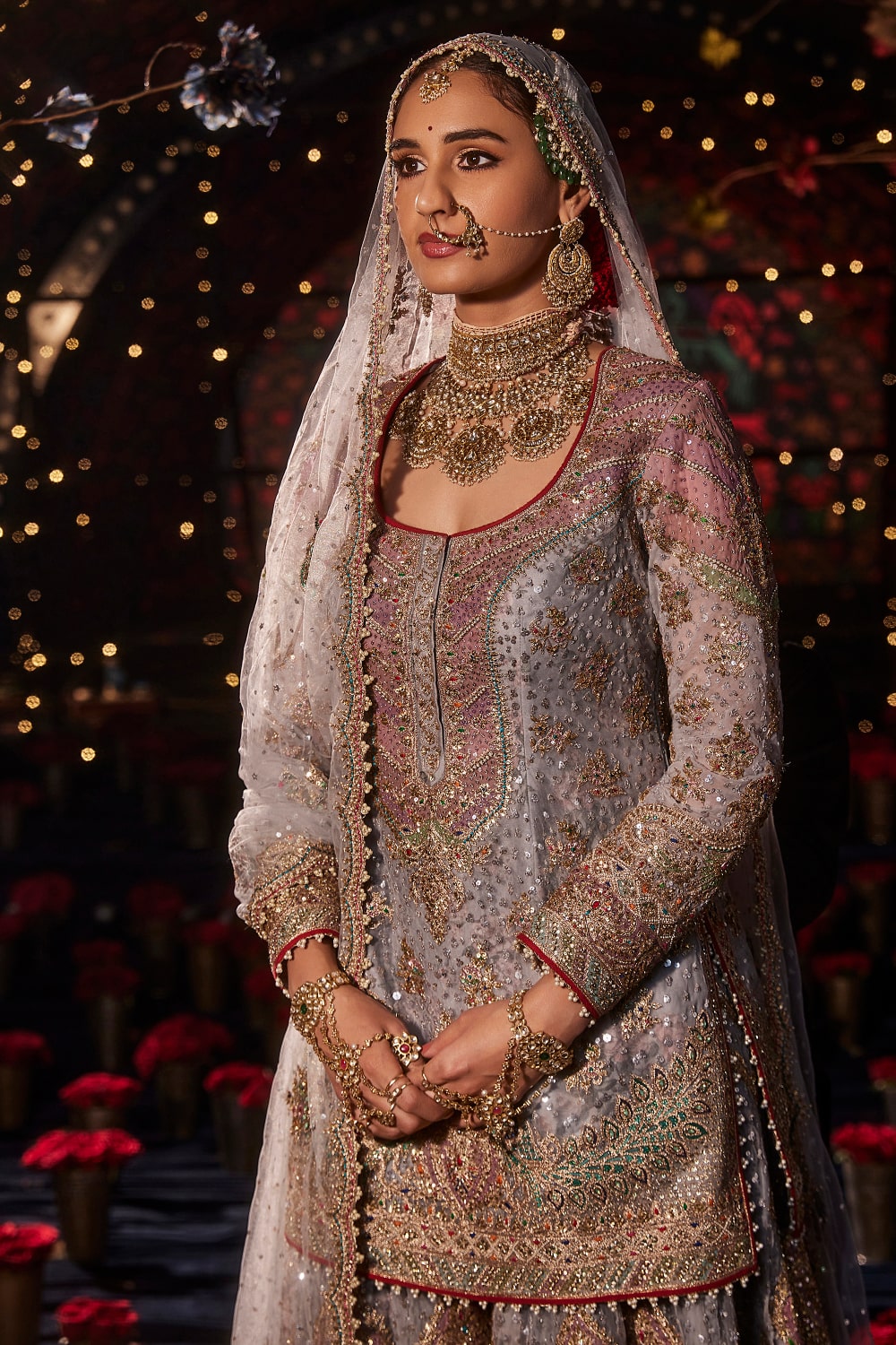 Dove Grey Sharara Set
