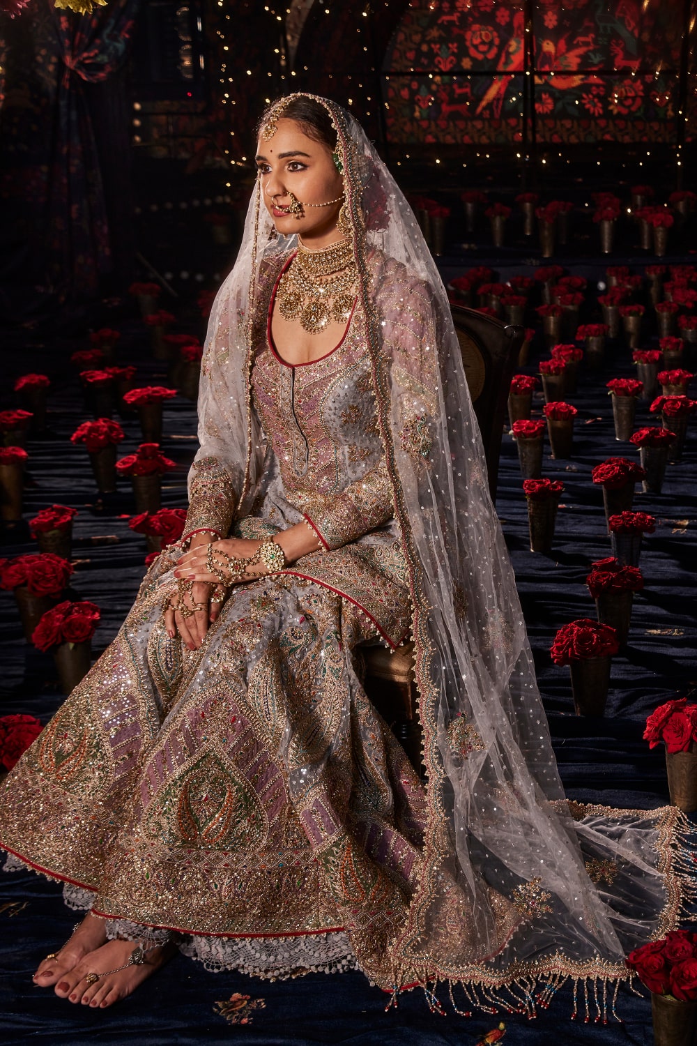 Dove Grey Sharara Set