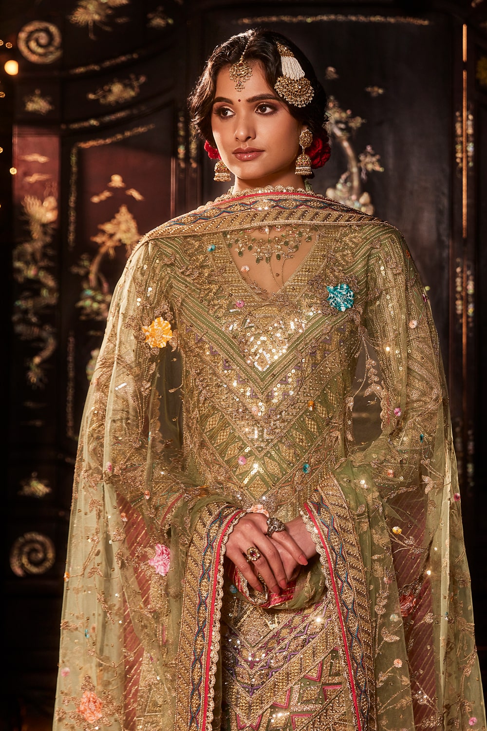 Pistachio Green Sequin Kurta Set