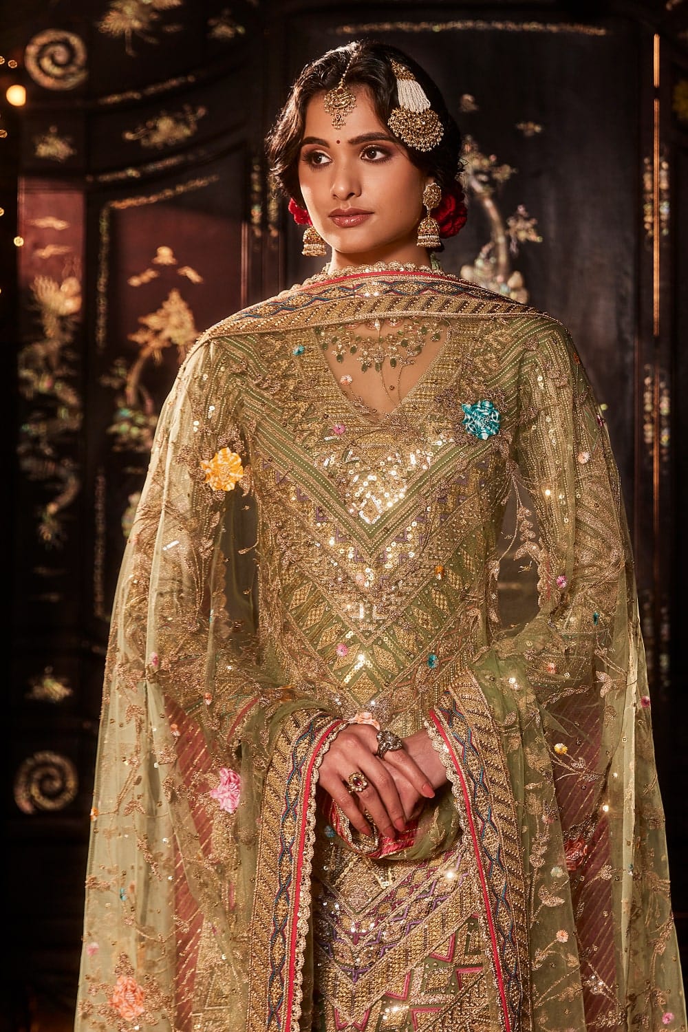 Pistachio Green Sequin Kurta Set