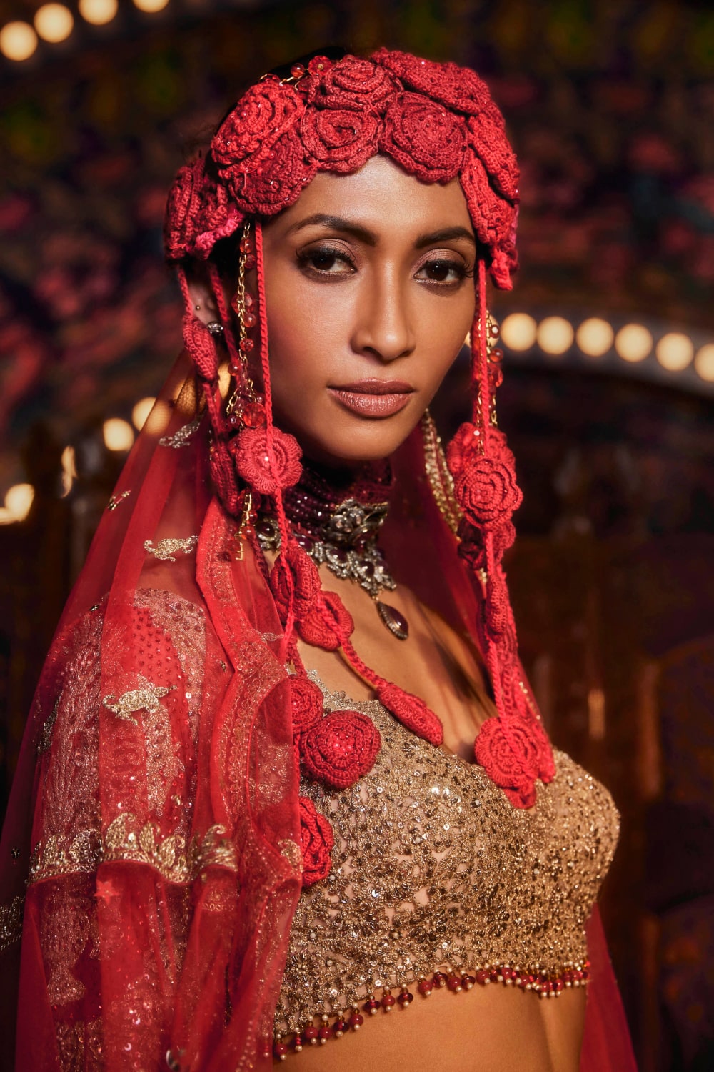 Deep Red Cutwork Lehenga Set