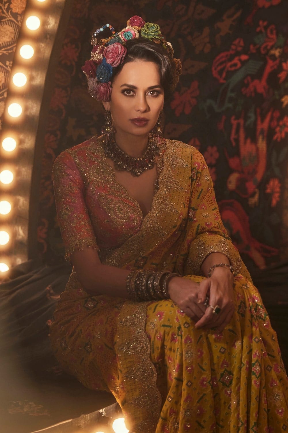 Yellow Gharchola Saree