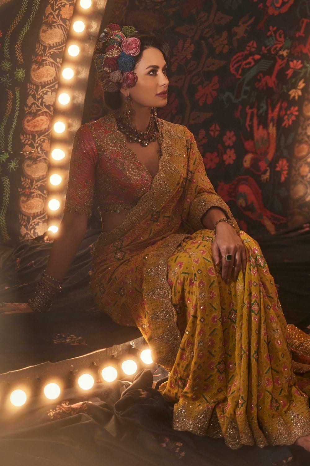 Yellow Gharchola Saree