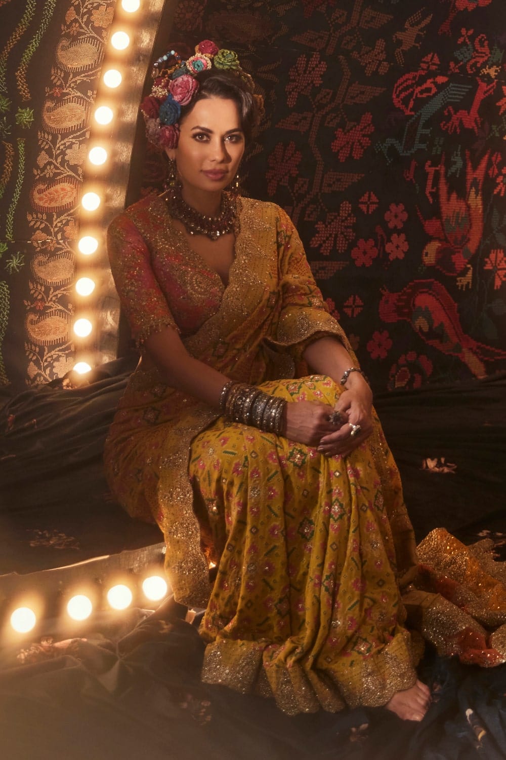 Yellow Gharchola Saree