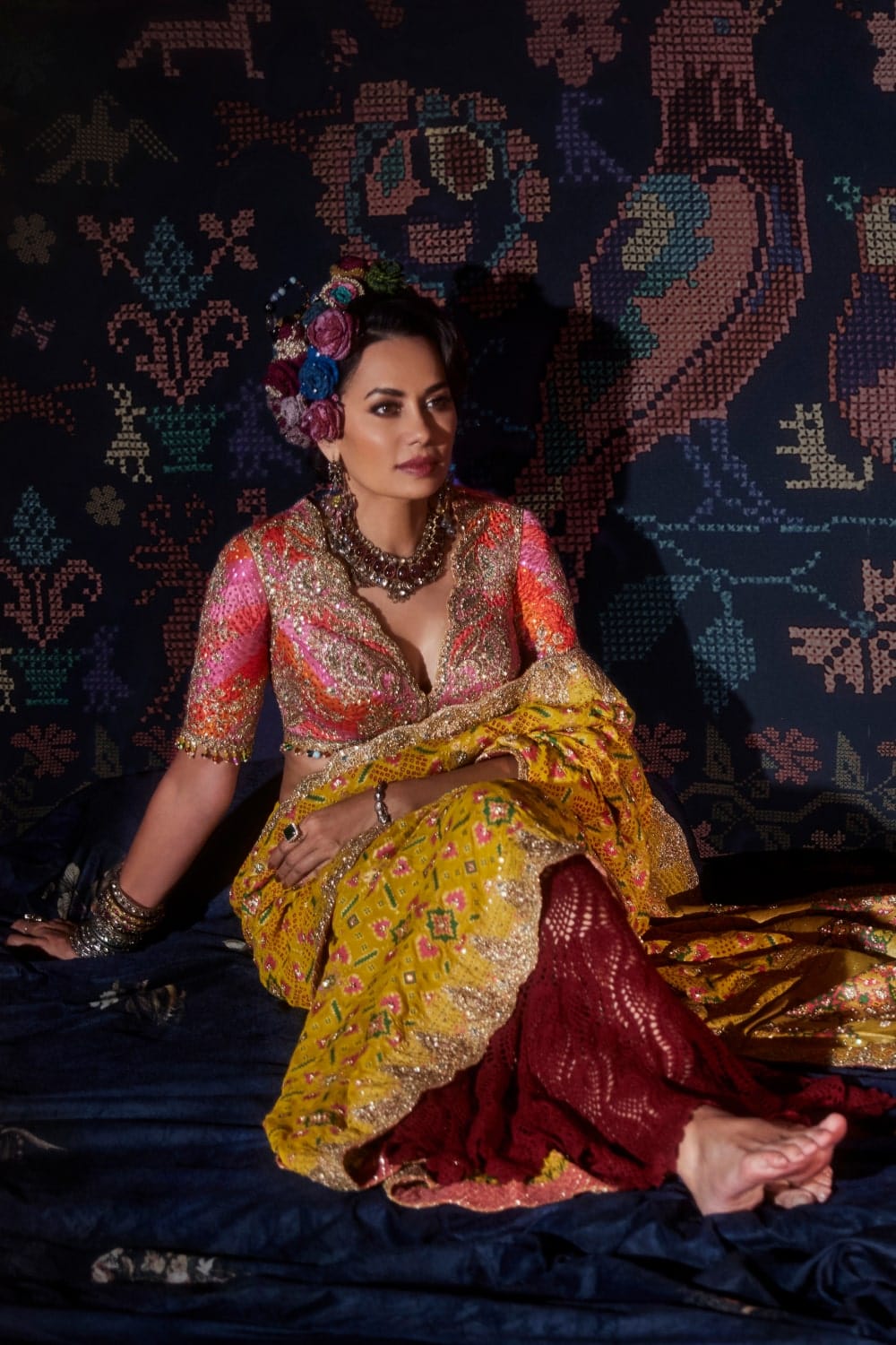 Yellow Gharchola Saree